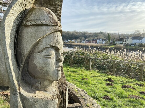 Caerleon wooden sculpture.