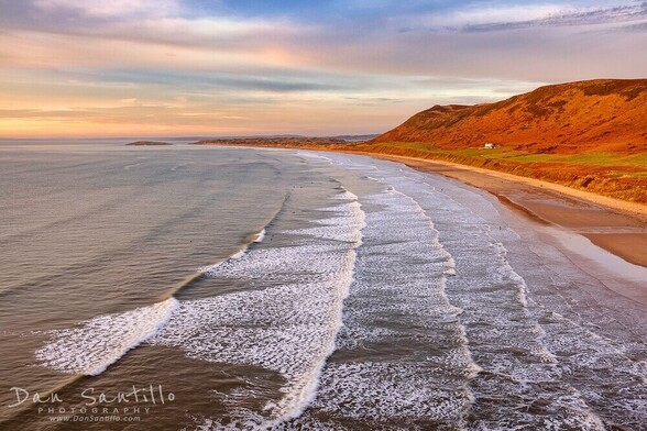 Rhossili Bay at sunset