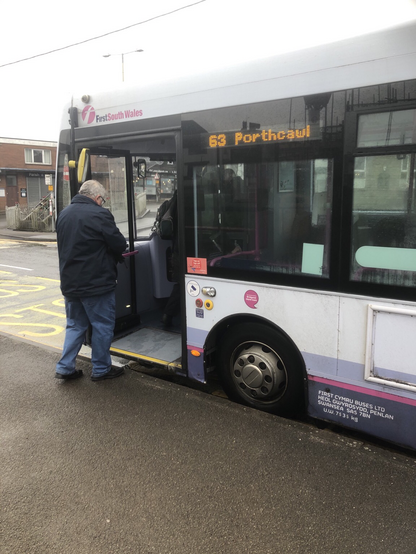 On the way to Porthcawl from Pencoed by bus my route on Slow Ways today 