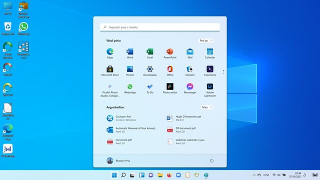 Windows 11 system gyfrifiadurol fodern yn Gymraeg