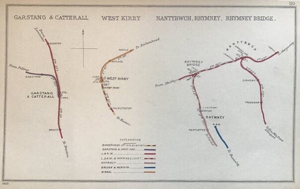 Railway Clearing House map from 1903 of Nantybwch and Rhymney