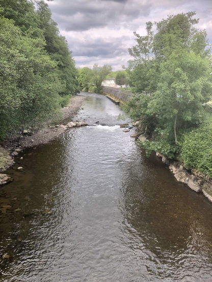 View over the River Ogmore flowing through Bridgend on the way to the mouth of the Ogmore. 