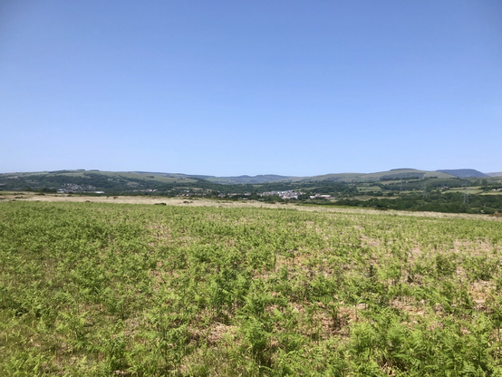 View over North Bridgend to the three valleys  - Llynfi, Garw and Ogmore. 