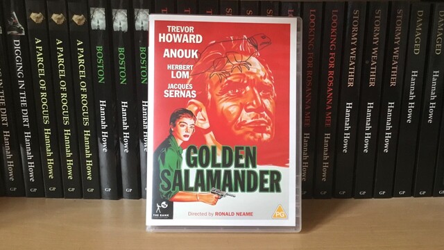 Film cover on a bookshelf 