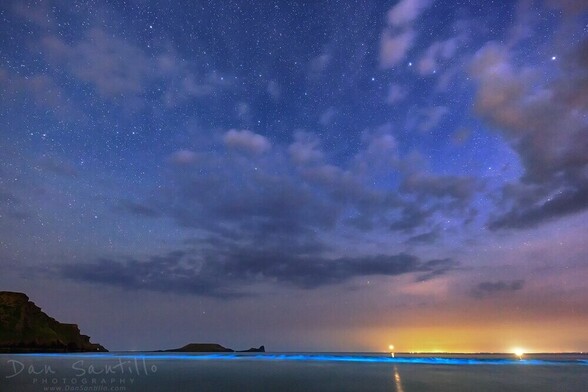 Bioluminescent Plankton at Rhossili Bay on Gower