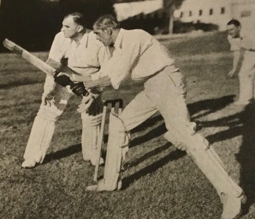 A batsman playing a cricket shot 