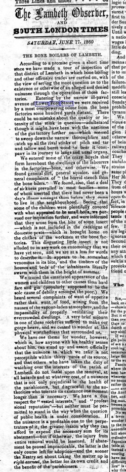 Newspaper article 1860 