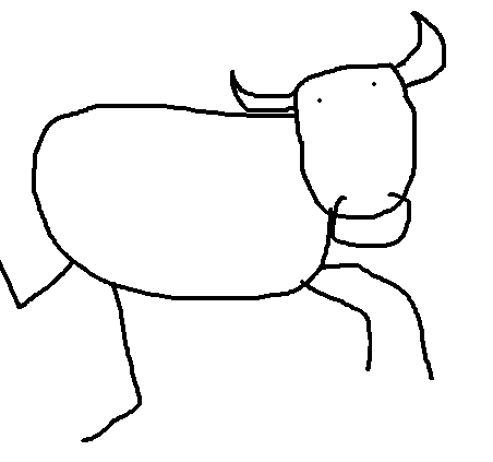 A rubbish bull, at least drawn by a person and therefore superior to the crypto nerd's rubbish AI bulls.