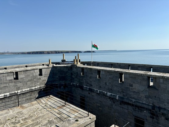 View from West Blockhouse point. The building has been refurbished and available for let. 