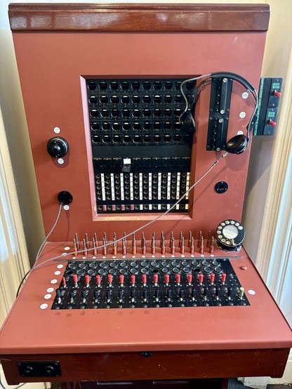 An old telephone communications machine in Carmarthen museum. 