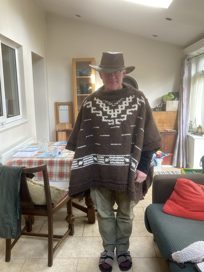 Man in poncho 