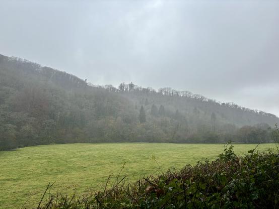 Views across the valley were limited with the low hanging clouds and mizzle. However it was tranquil and really scenic. 