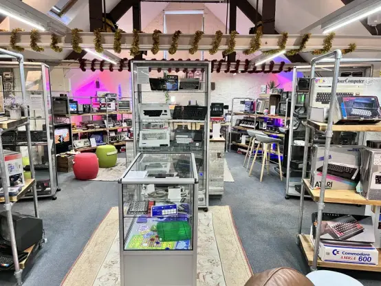 Upstairs at the Retro Man Cave. It's excellent, so many systems on display and fully hands on, and others, some of them really obscure, on display in cabinets. Loads to see and do.