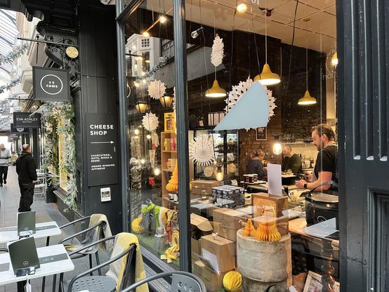 Cheese shop exterior.