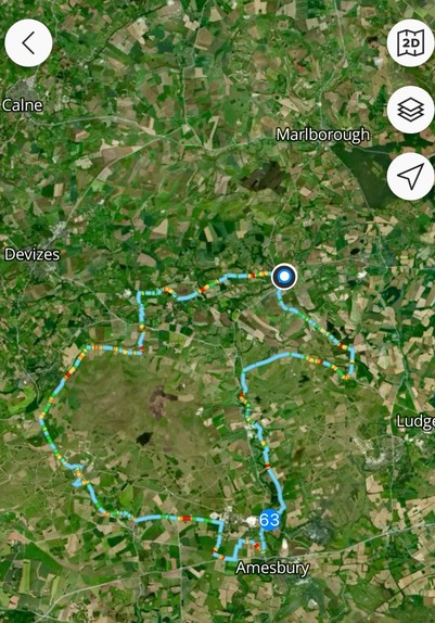 Route of the cycle ride. 