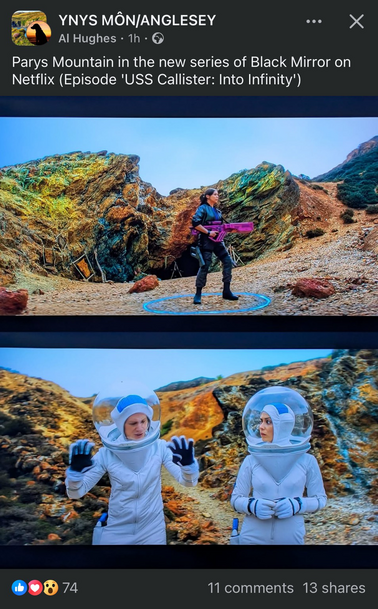 Parys Mountain in the new series of Black Mirror on Netflix (Episode 'USS Callister: Into Infinity')