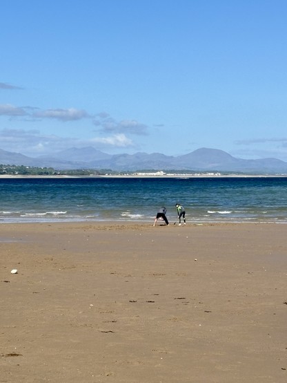 Llanbedrog beach with a view across Yr Eyri. Yr Wyddfa is in view if you can work it out!