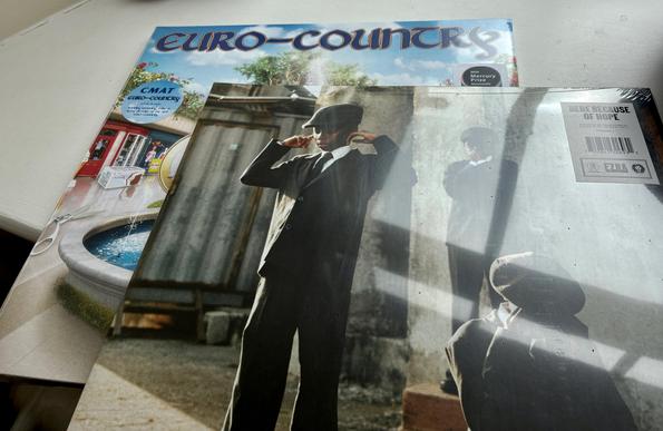 Covers of the albums CMAT “Euro Country” and Ezra Collective “ Here because of Hope”.